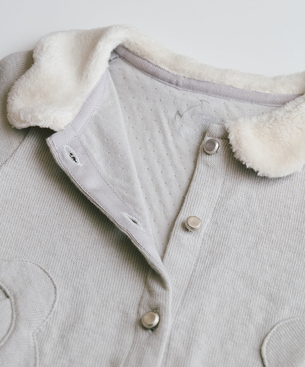 Main | Toddler knitted jacket with floral pockets | Butterfly collar | 100% organic cotton