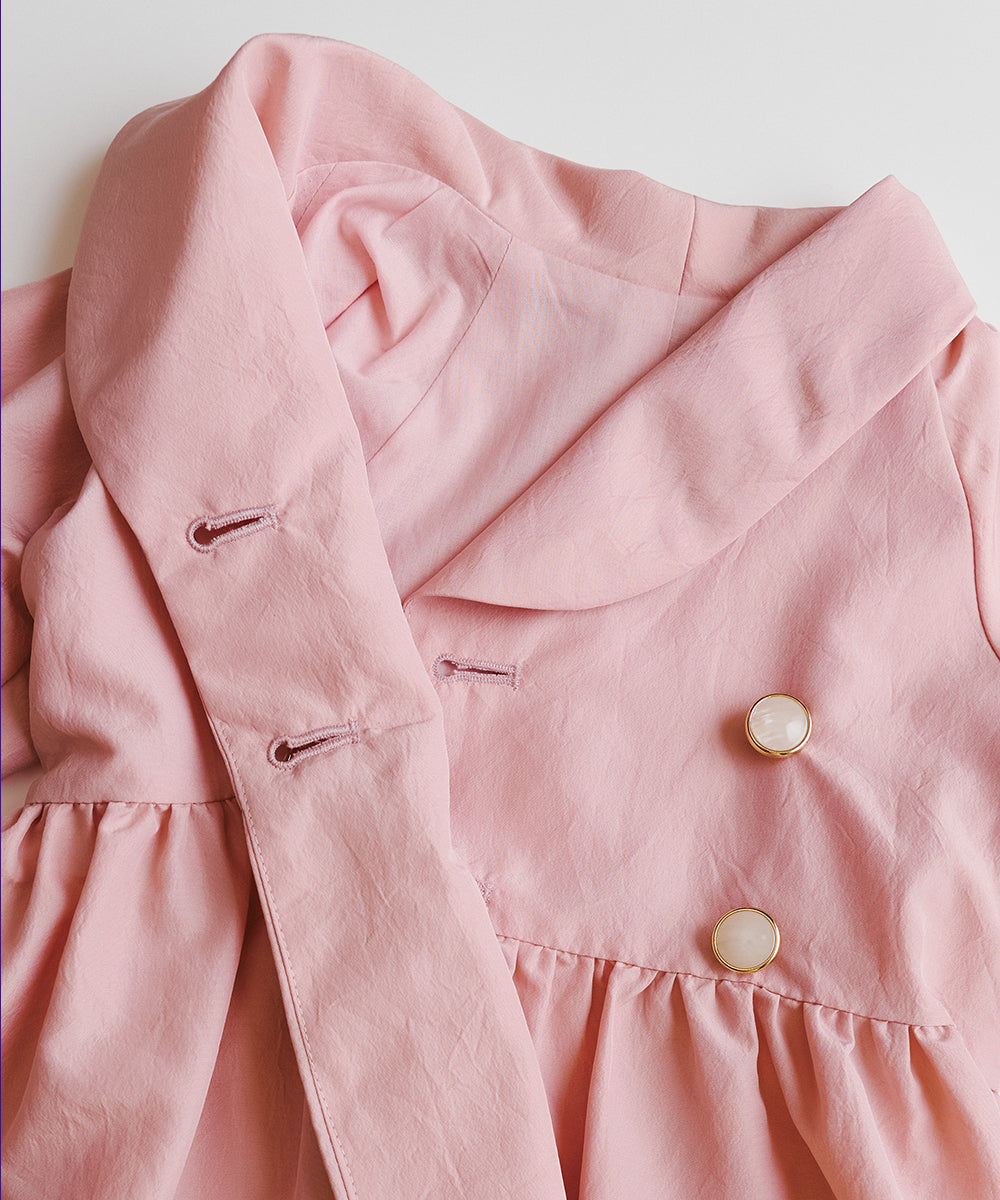 Luxury | Toddler crescent collar trench coat | Small lapel