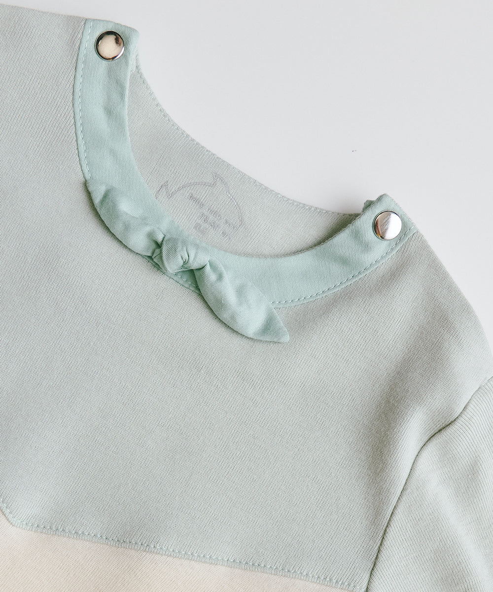 Main | Toddler two-color patchwork bowknot bodysuit | patchwork | 100% organic cotton