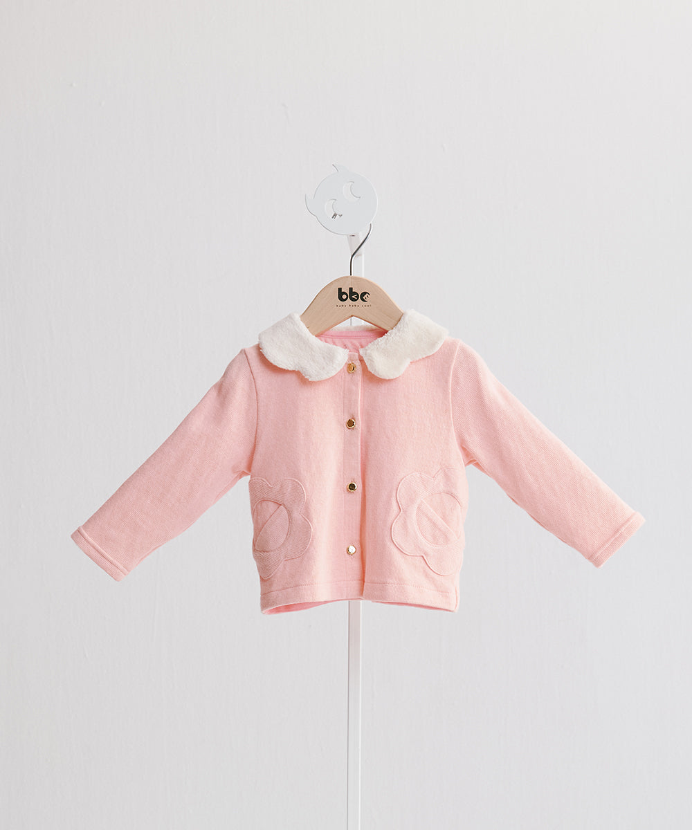 Main | Toddler knitted jacket with floral pockets | Butterfly collar | 100% organic cotton