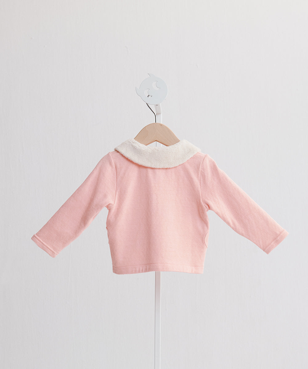 Main | Toddler knitted jacket with floral pockets | Butterfly collar | 100% organic cotton