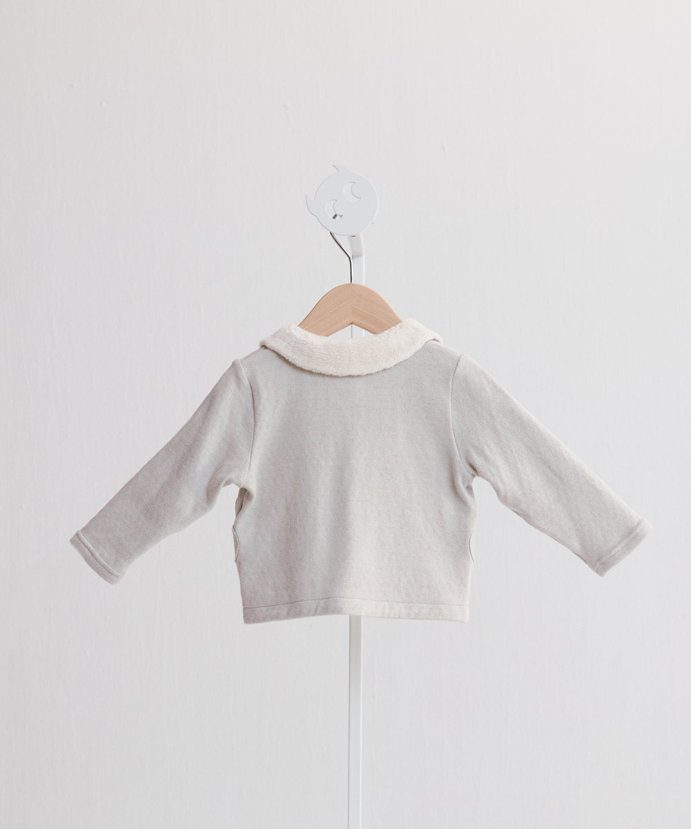 Main | Toddler knitted jacket with floral pockets | Butterfly collar | 100% organic cotton