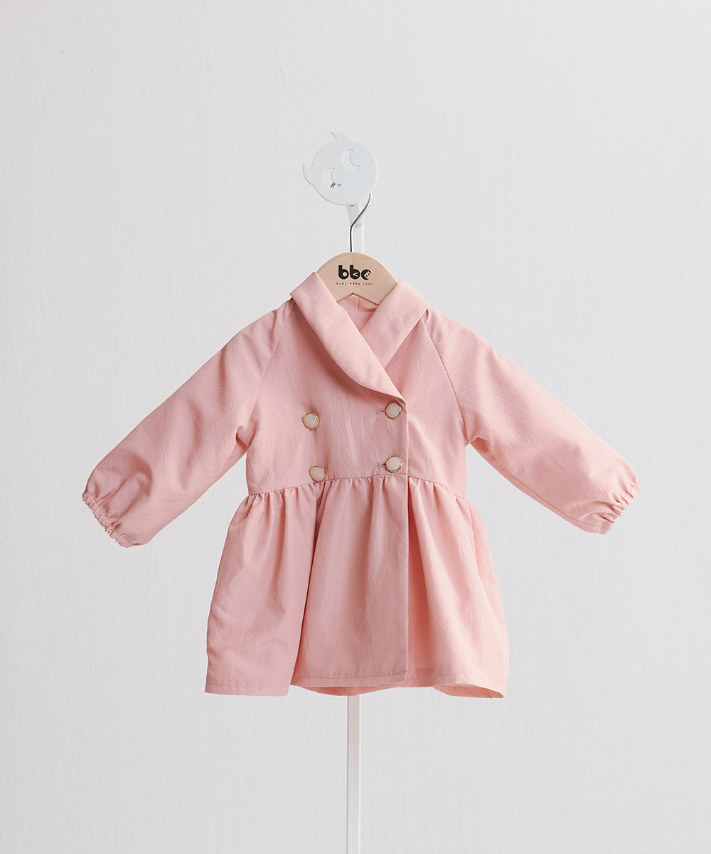 Luxury | Toddler crescent collar trench coat | Small lapel