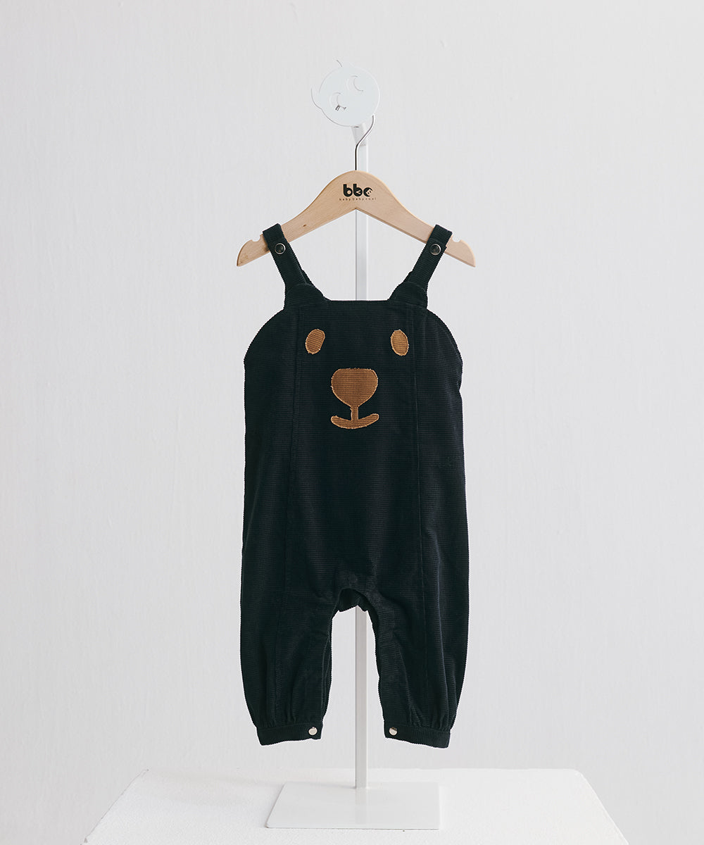 Luxury | Toddler Happy Face Bear Corduroy Jumpsuit | Animal Face
