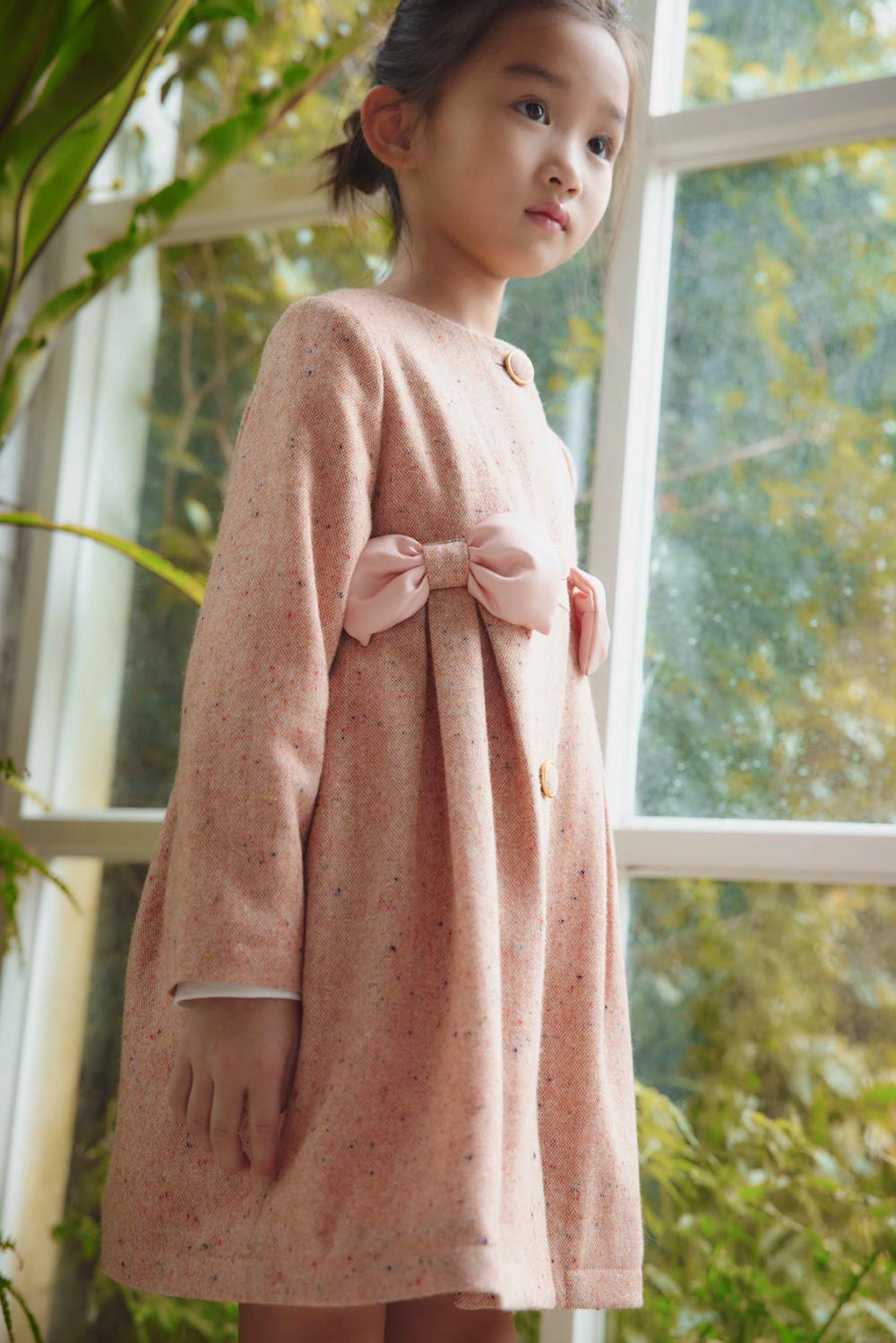 Luxury | Girls Audrey Butterfly Button Coat | Bow