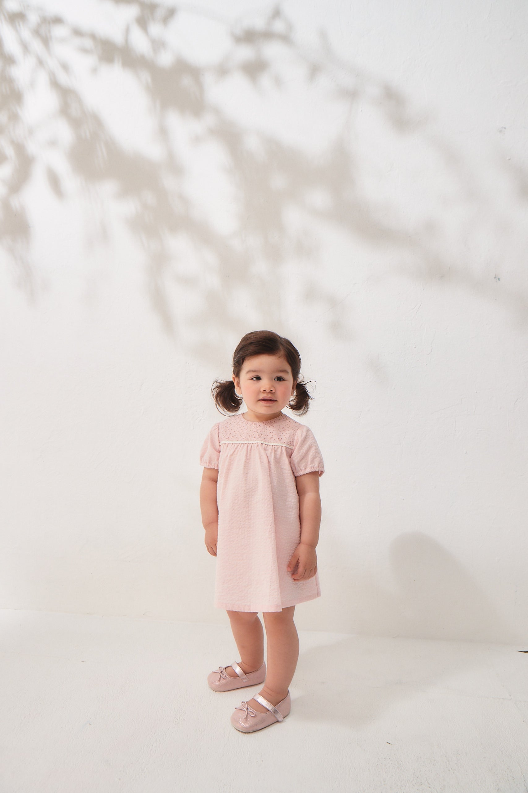 Luxury | 幼兒 Royal 泡泡公主袖蕾絲洋裝 | 抽皺 拼接 袖型設計