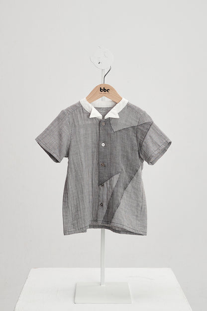 Swallow collar lightning stripe shirt