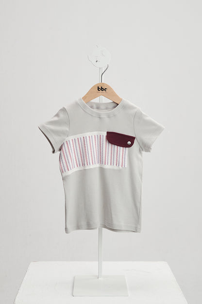 Main | 男童 Carmen Herrera 袋蓋 T-shirt | 拼接 小圓領 條紋 | 100% 有機棉