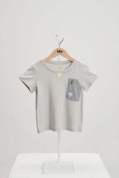 Colorblock zip pocket top