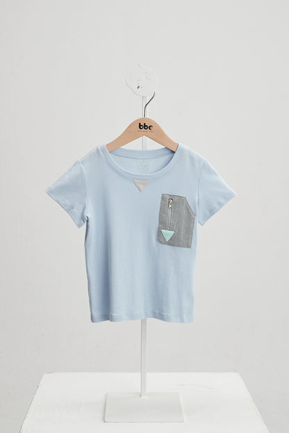 Colorblock zip pocket top