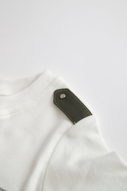 Main | 男童 軍裝口袋 T-shirt | 拼接 口袋設計 小圓領 | 100% 有機棉