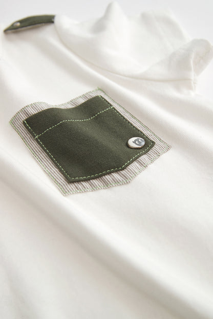 Main | 男童 軍裝口袋 T-shirt | 拼接 口袋設計 小圓領 | 100% 有機棉