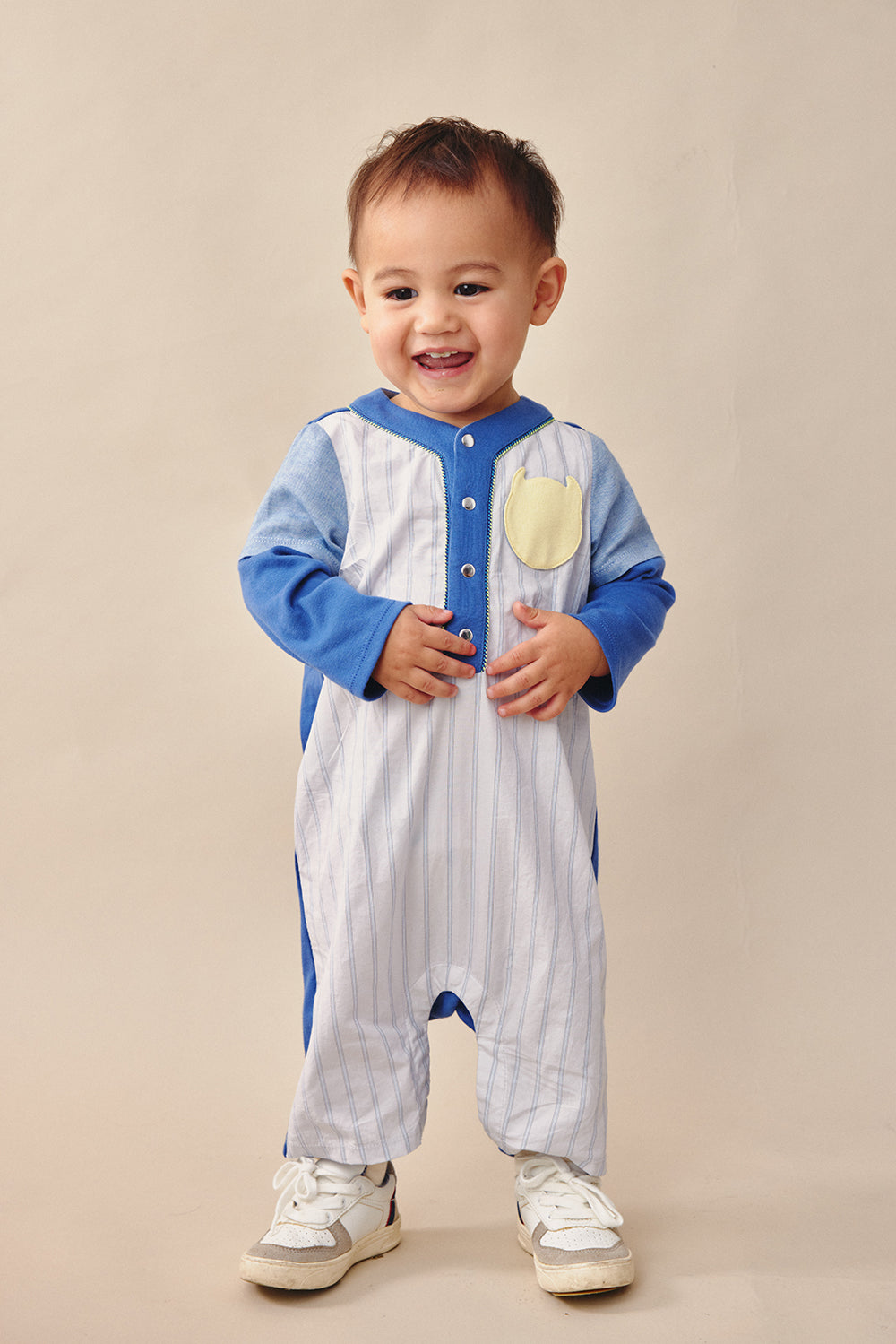 Main | 幼兒 Cozy Catcher棒球連身裝 | 長袖運動風 條紋 小精靈 Logo | 100% 有機棉