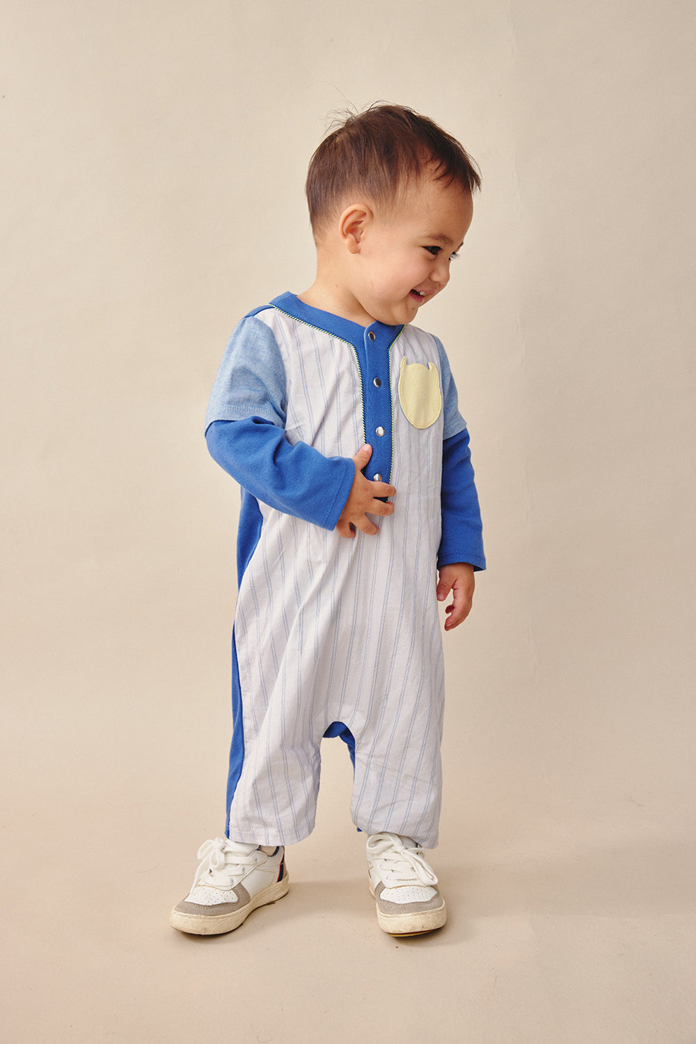 Main | 幼兒 Cozy Catcher棒球連身裝 | 長袖運動風 條紋 小精靈 Logo | 100% 有機棉