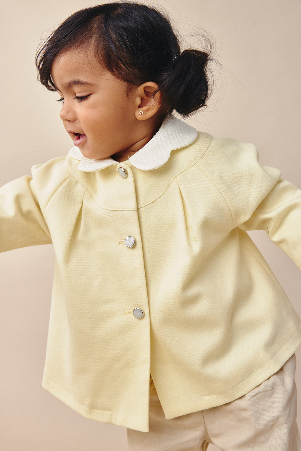 Luxury | 幼兒 Colette羊毛外套 | 長袖蝴蝶結 蝴蝶領 格紋