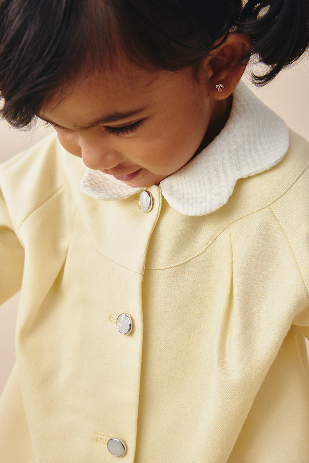 Luxury | 幼兒 Colette羊毛外套 | 長袖蝴蝶結 蝴蝶領 格紋