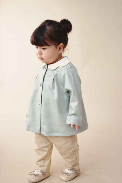 Luxury | 幼兒 Colette羊毛外套 | 長袖蝴蝶結 蝴蝶領 格紋