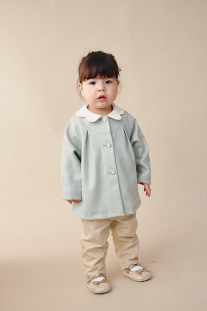 Luxury | 幼兒 Colette羊毛外套 | 長袖蝴蝶結 蝴蝶領 格紋