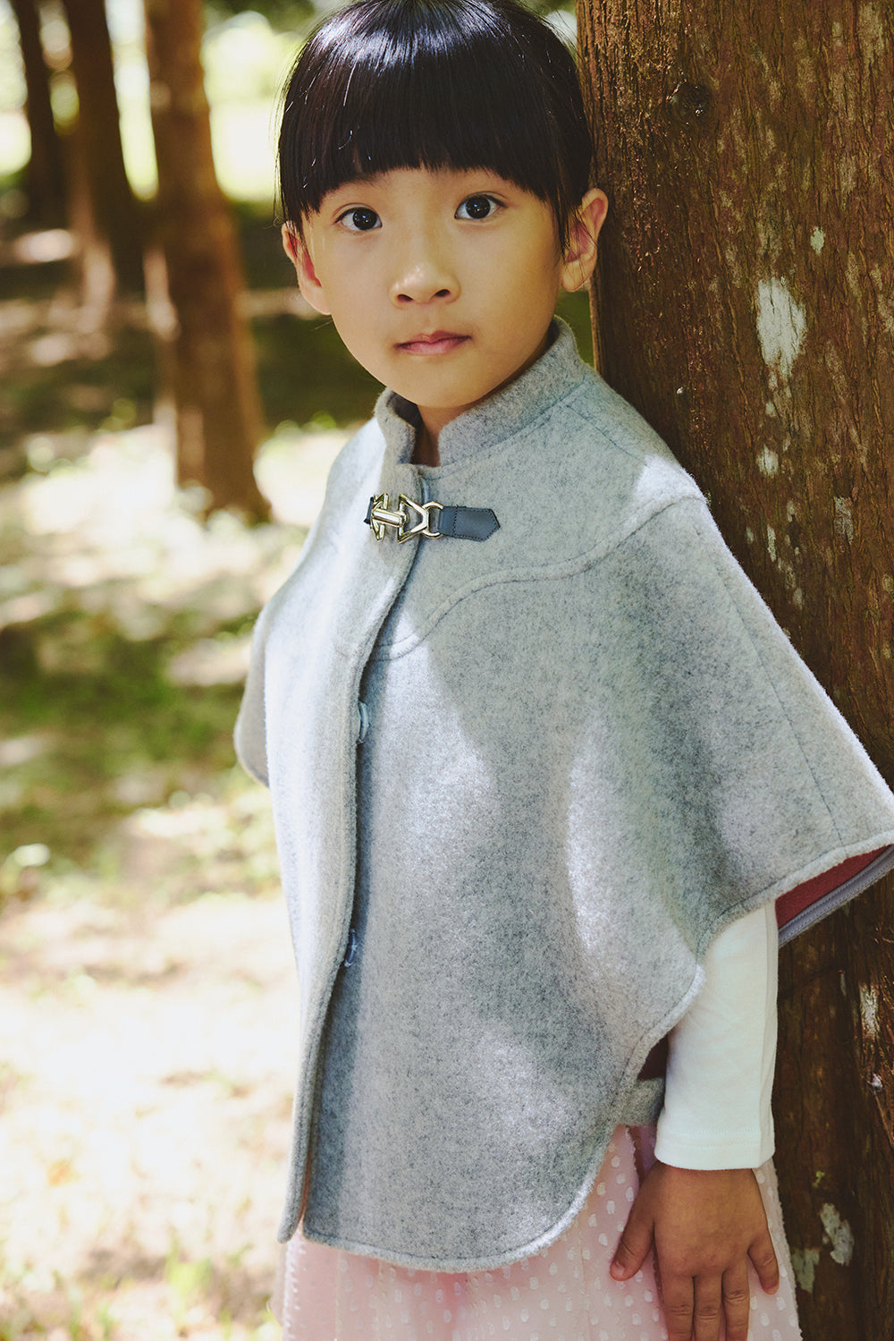 【訂製款】Luxury | 女童 Jolie毛呢斗篷 | 袖型設計 鈕扣 小立領