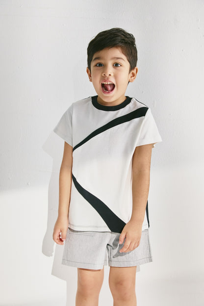 Main | Carmen herrera for boys: Bright and Dark top | panelling | 100% organic cotton