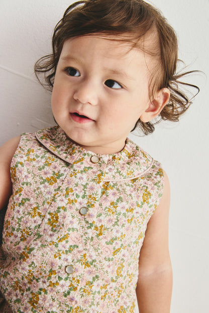 Luxury | 幼兒 Flora 花朵小翻領背心上衣