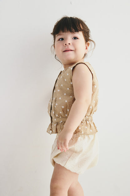 Luxury | 幼兒 Meadow 荷葉花朵刺繡上衣