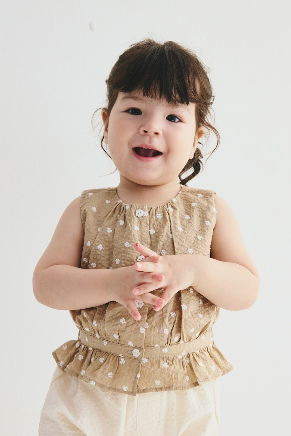 Luxury | 幼兒 Meadow 荷葉花朵刺繡上衣