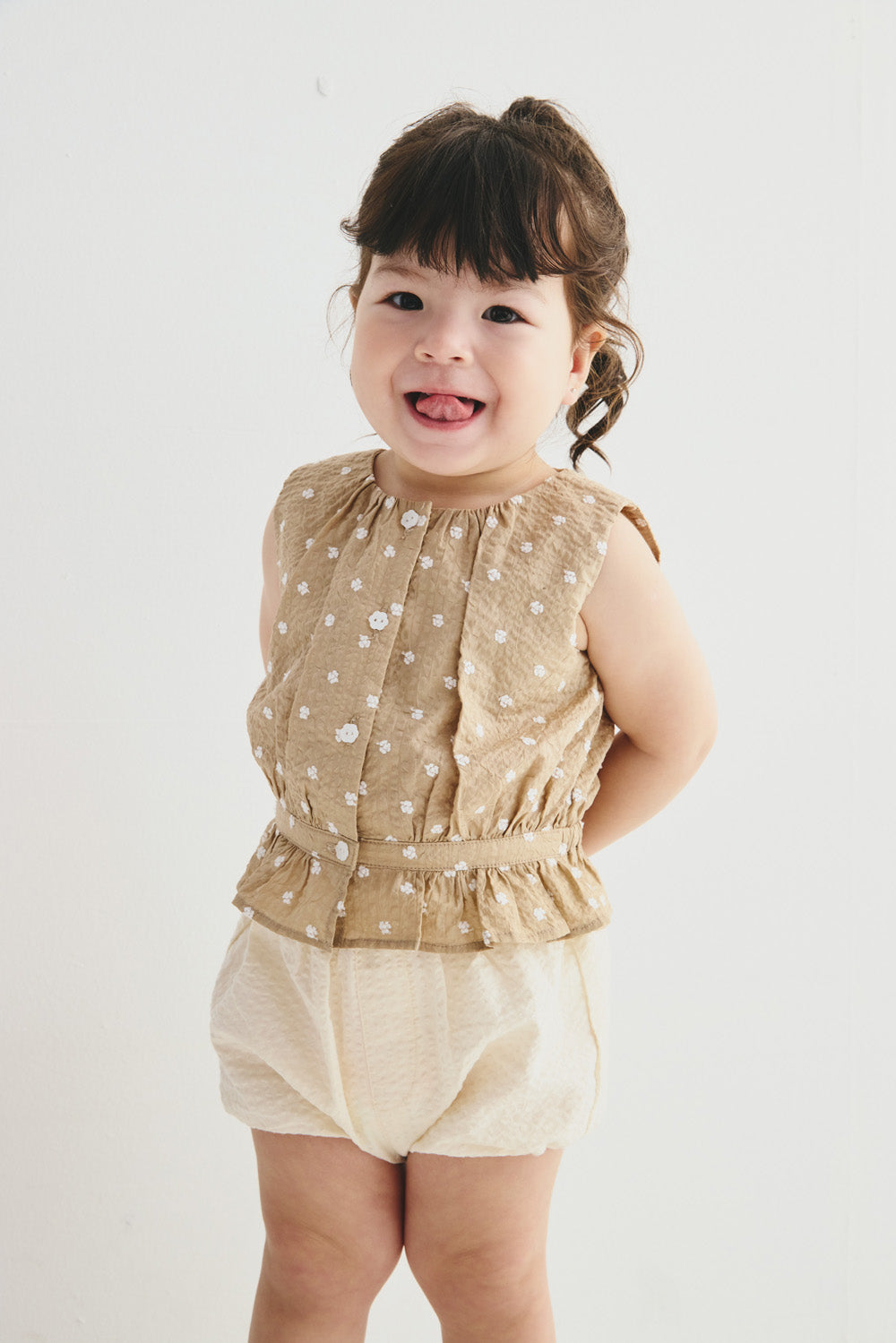 Luxury | 幼兒 Meadow 荷葉花朵刺繡上衣