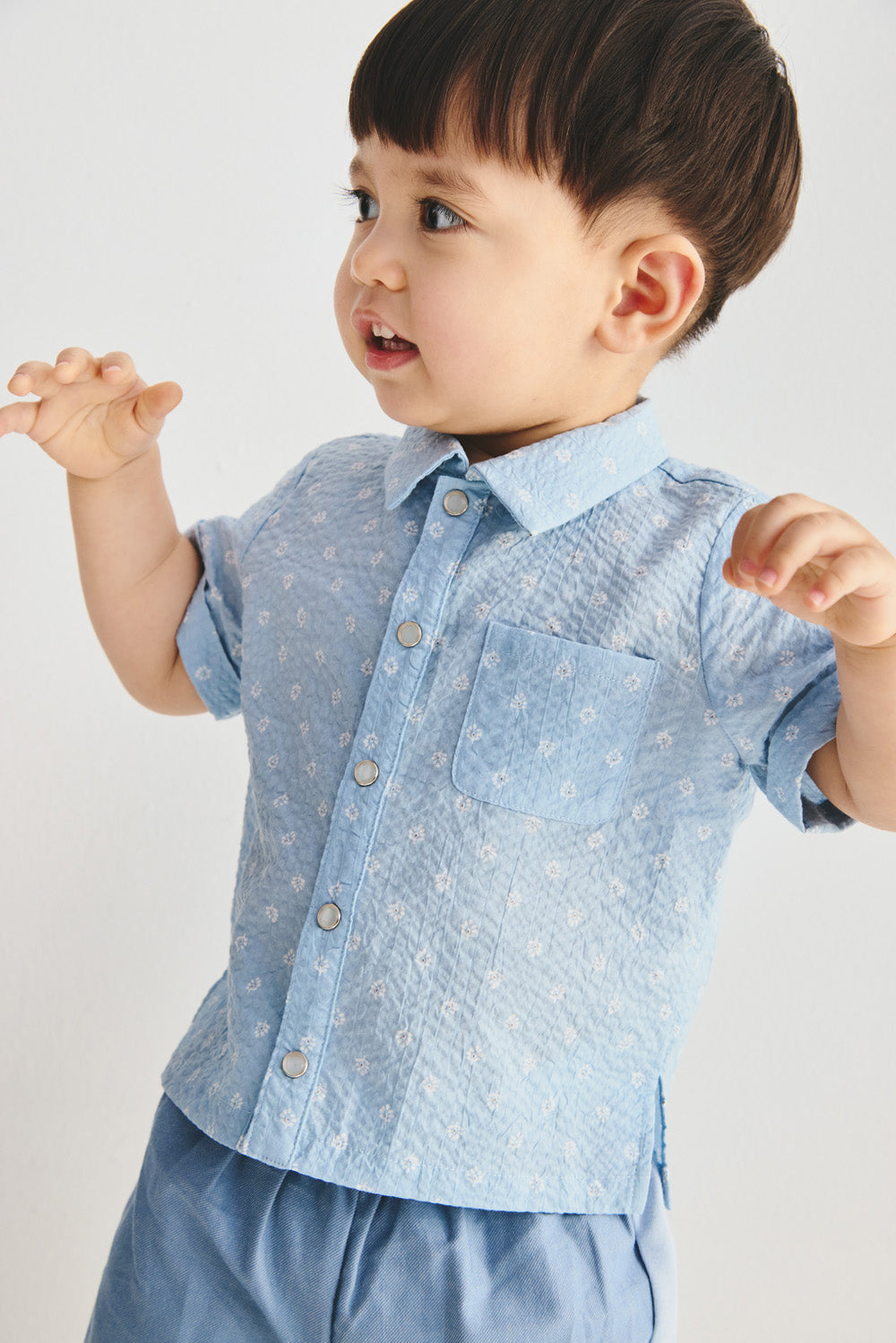 【預購】Luxury | 幼兒 Soft Motif 立體肌理 西裝領口袋襯衫