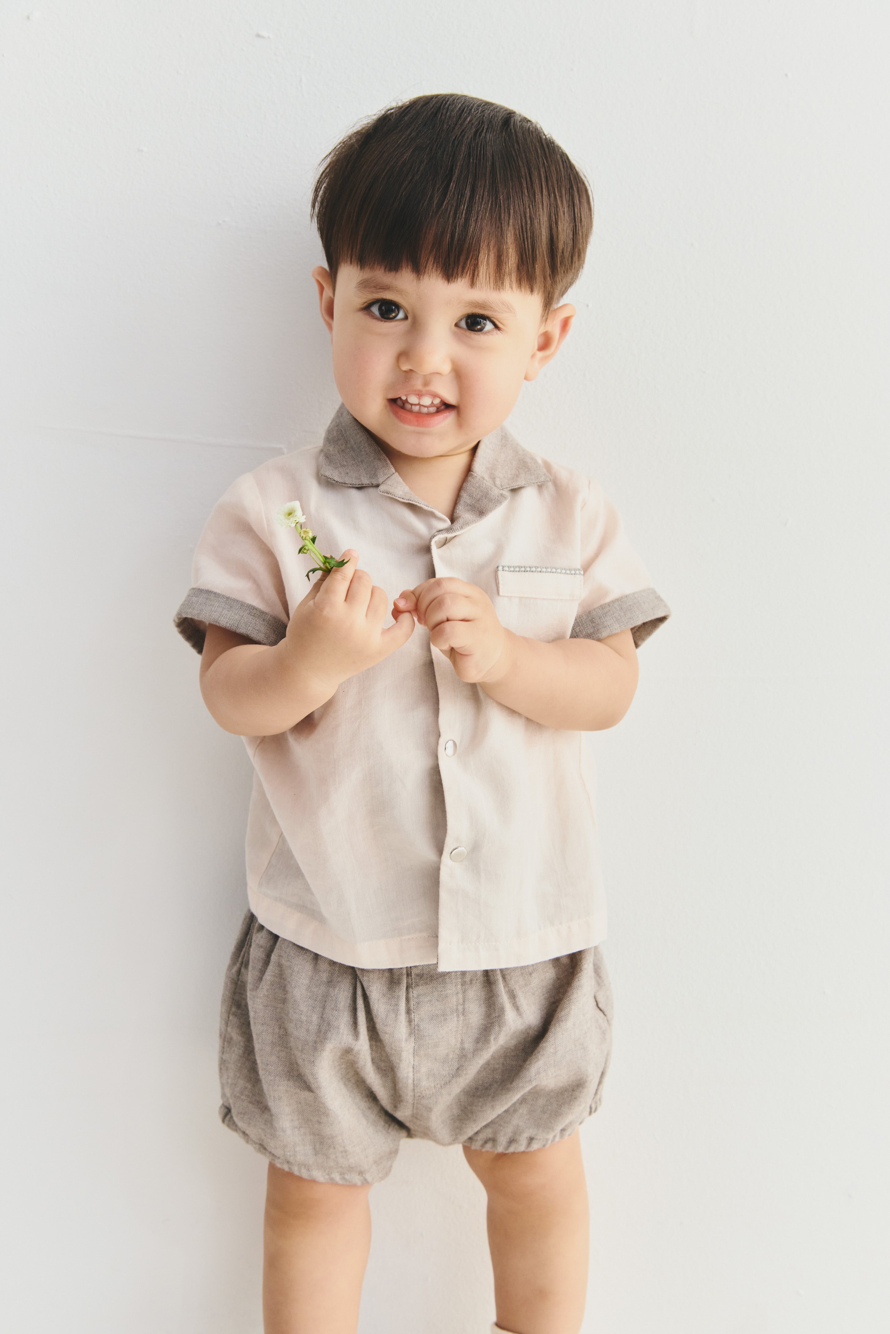 Main | 幼兒 Beau Jour 條紋拼接西裝領男童套組 | 100% 有機棉
