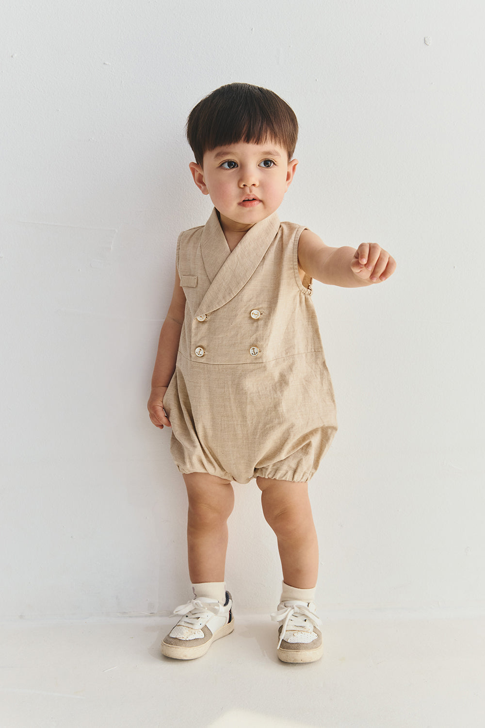Main | Toddler Formal Wear Series - Bunny Jumpsuit with Loofah Collar | Formal Occasions | 100% Organic Cotton