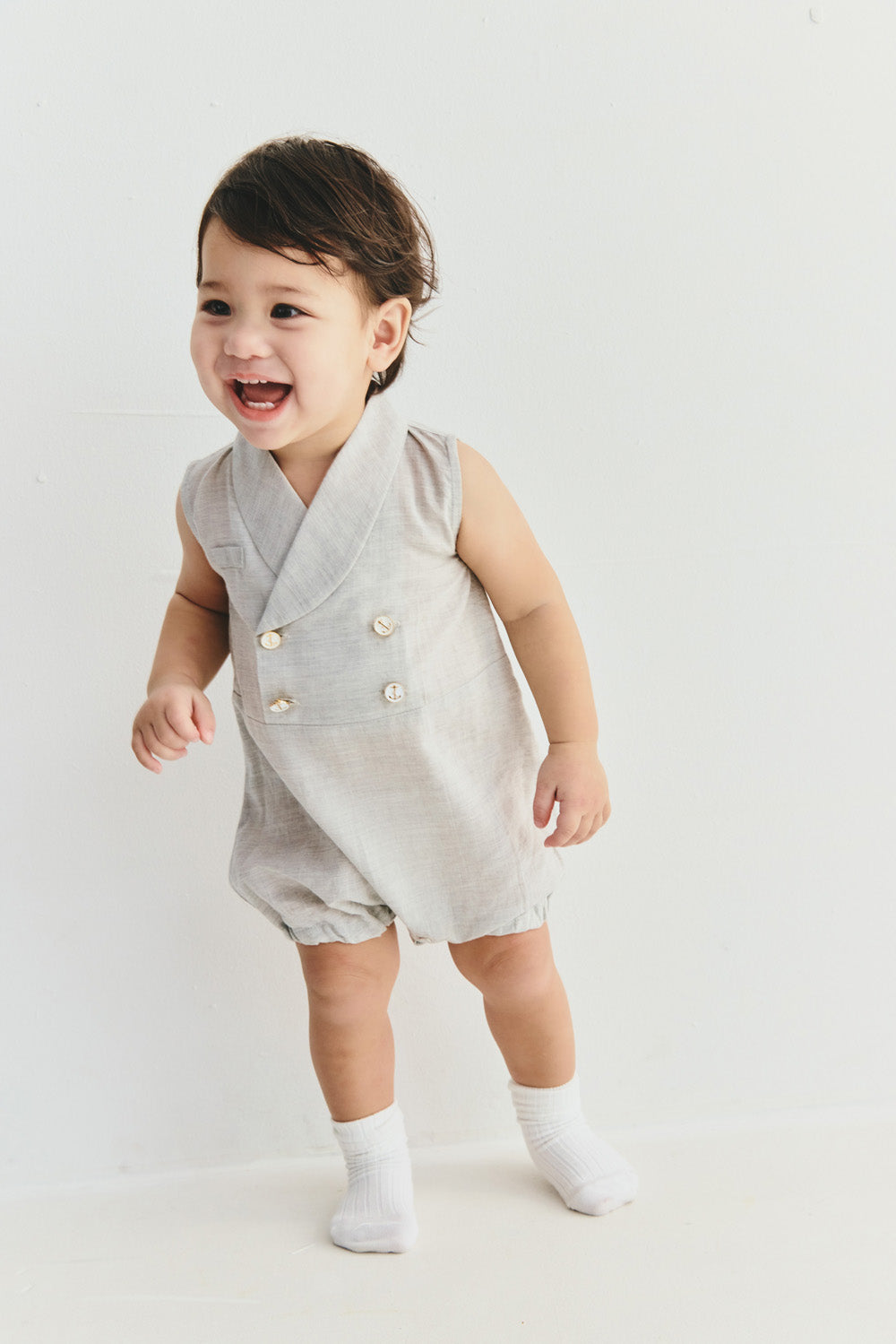 Main | Toddler Formal Wear Series - Bunny Jumpsuit with Loofah Collar | Formal Occasions | 100% Organic Cotton