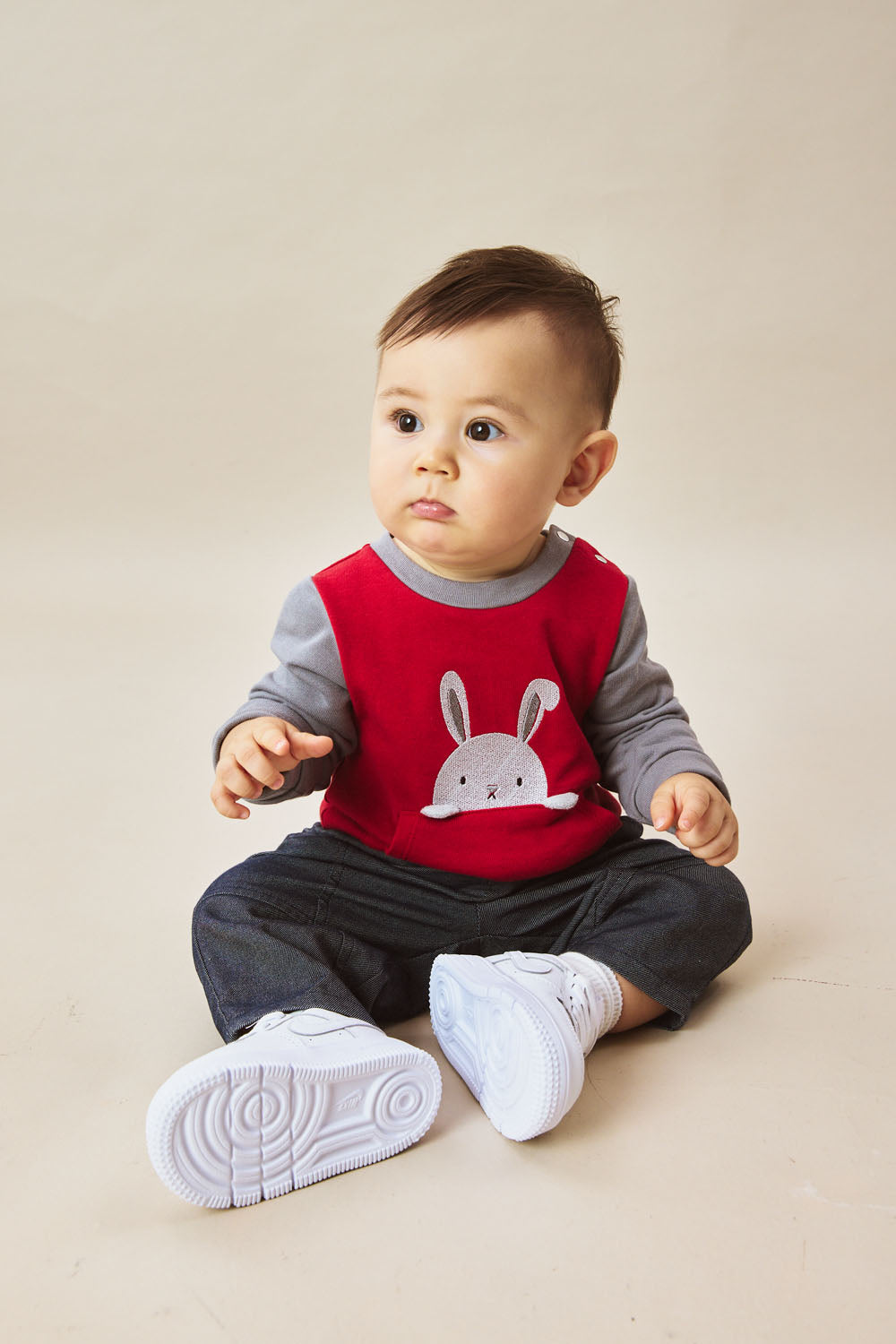 Main | 幼兒 Peek-A-Boo 兔子刺繡大口袋肩開扣長袖上衣