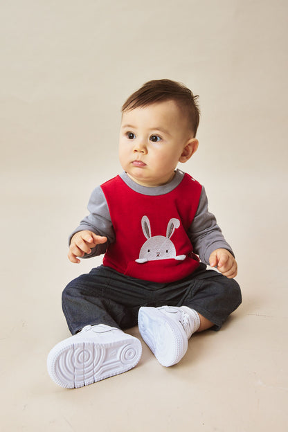 Main | 幼兒 Peek-A-Boo 兔子刺繡大口袋肩開扣長袖上衣