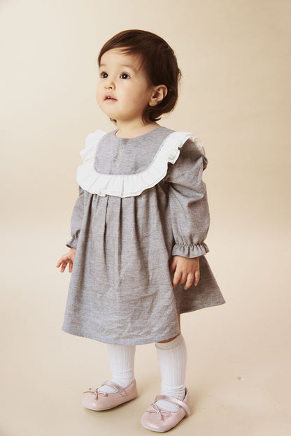Main | 幼兒 Little Wishes 荷葉領金蔥蝴蝶結刺繡有機棉長袖洋裝