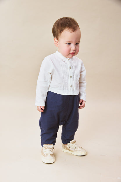 Main | 幼兒 Alfred 小立領 Pintuck 細褶銀蔥刺繡長袖連身兔裝