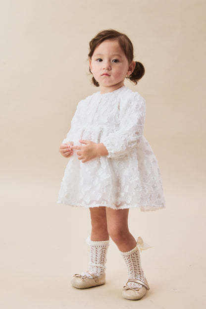 Luxury | 幼兒 Daisy Cloud 立體雲朵紋理蓬鬆長袖洋裝