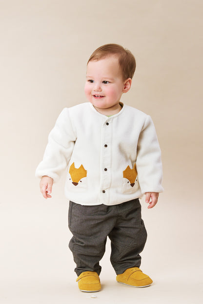 Luxury | 幼兒 Little Fox Wanderer 無領壓扣狐狸口袋長袖外套