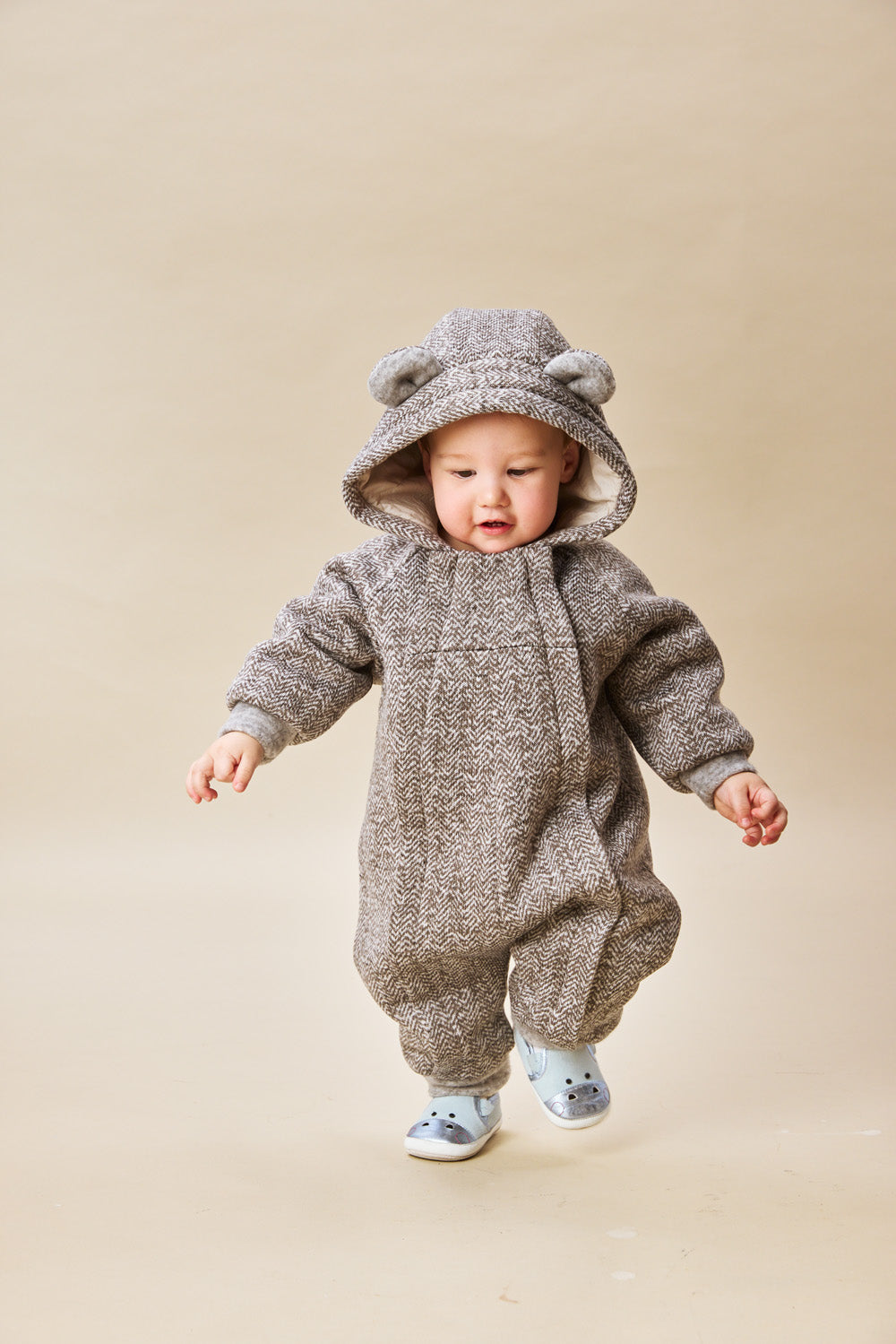 Luxury | 幼兒 Bear Hug 立體熊耳連帽雙拉鍊長袖連身兔裝