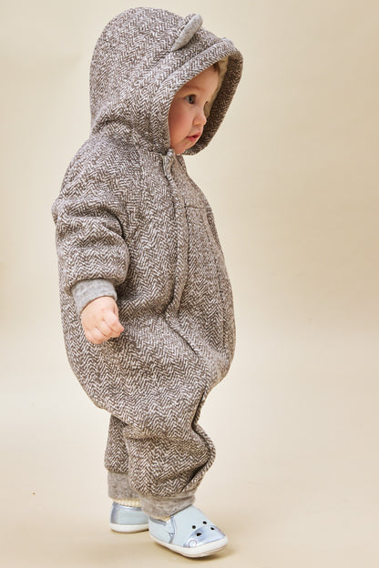 Luxury | 幼兒 Bear Hug 立體熊耳連帽雙拉鍊長袖連身兔裝