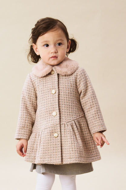 Luxury | 幼兒 Frankie毛領羊毛長袖外套