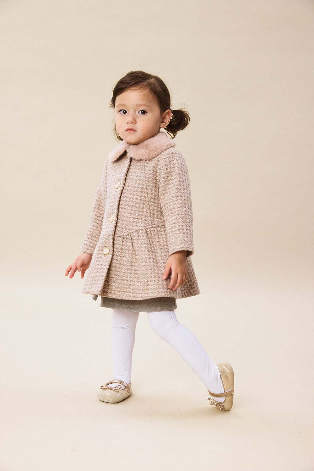 Luxury | 幼兒 Frankie毛領羊毛長袖外套