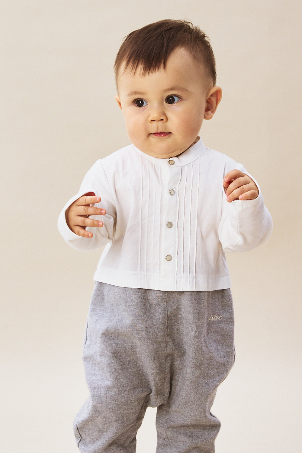 Main | 幼兒 Alfred 小立領 Pintuck 細褶銀蔥刺繡長袖連身兔裝
