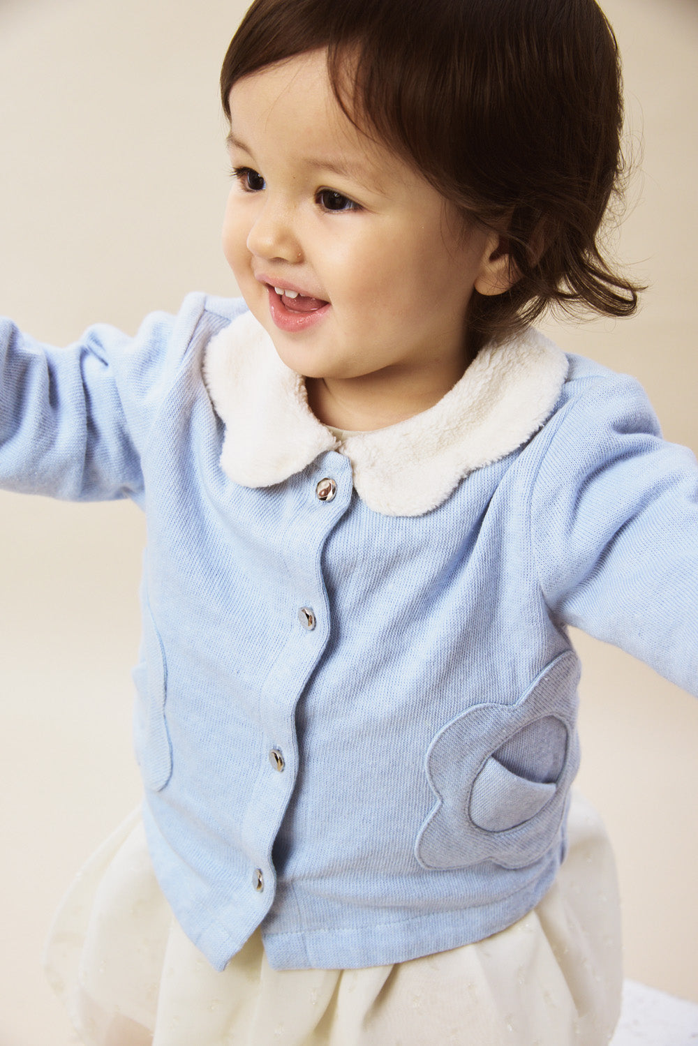 Main | Toddler Floral Pocket Jacket | Long Sleeve Petal Floral Pocket Design | 100% Organic Cotton