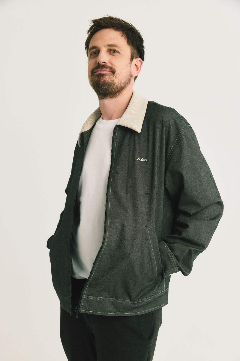 Main | Adult Arthur Corduroy Collar Quilted Pocket Denim Long Sleeve Jacket