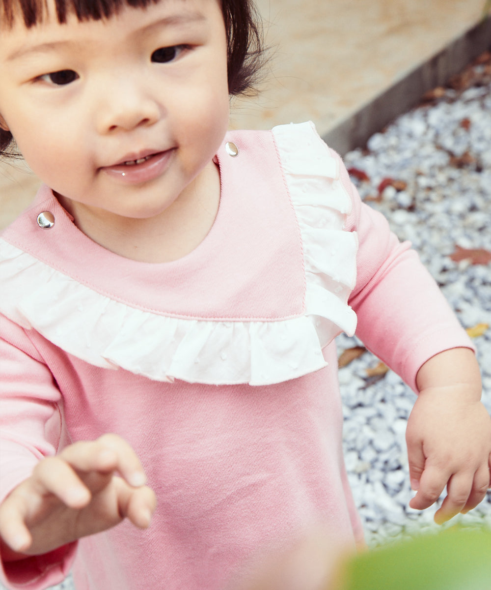 Elegant polka dot ruffled butt-covered dress