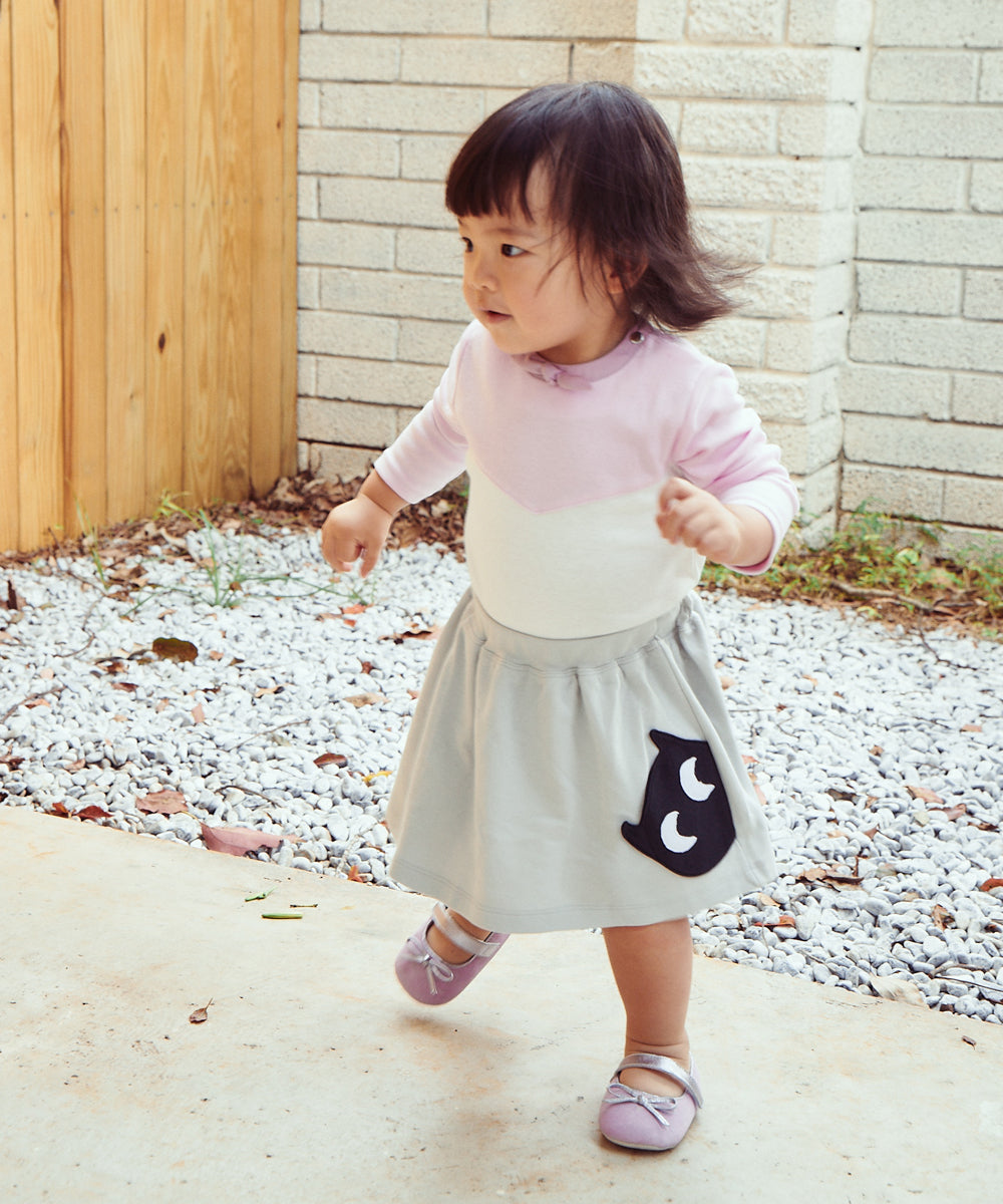 Main | Toddler Elegant Bow Collar Colorblock Bodysuit | Stitching | 100% Organic Cotton
