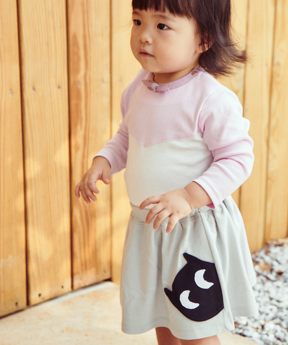Main | Toddler Elegant Bow Collar Colorblock Bodysuit | Stitching | 100% Organic Cotton