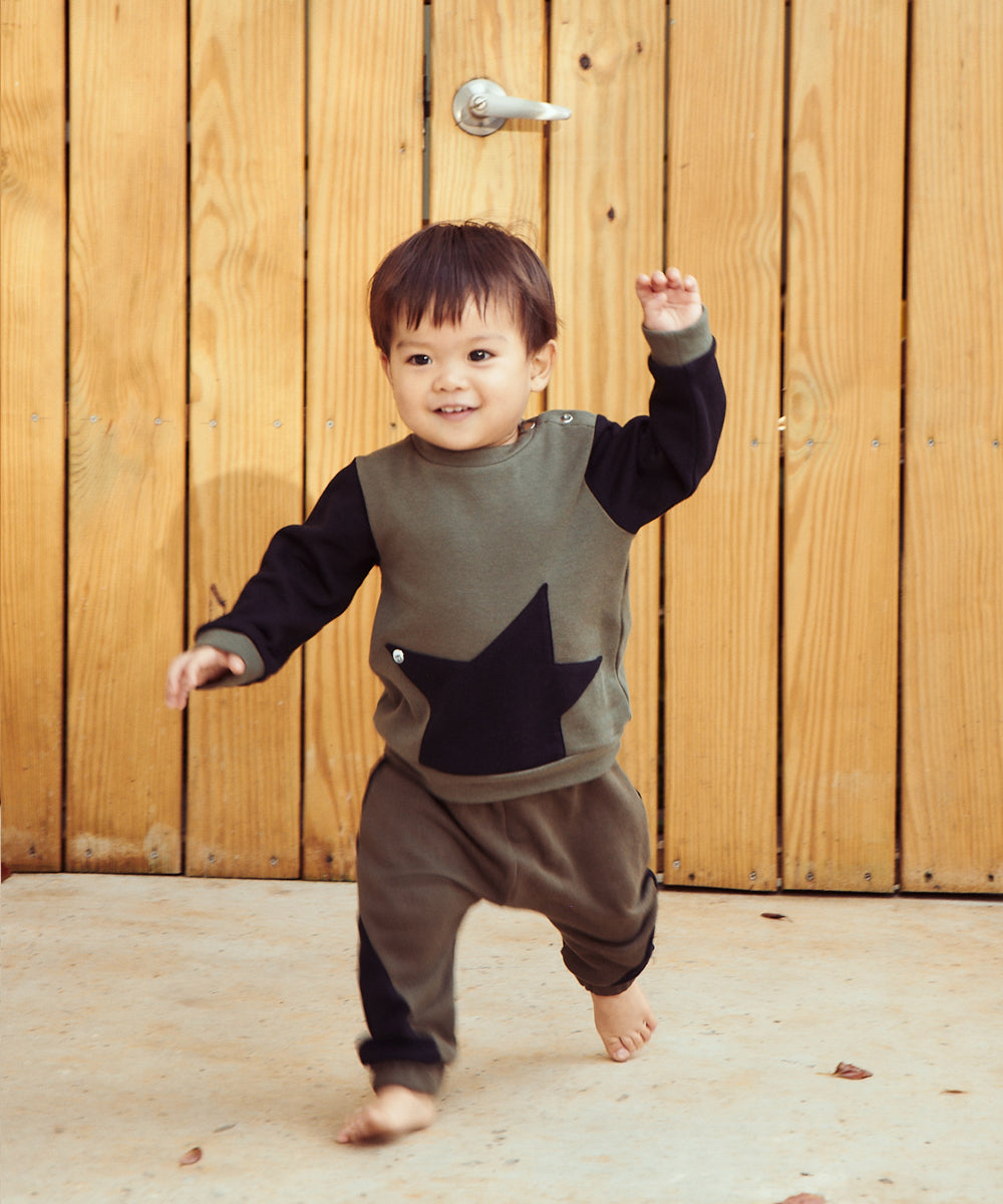 Main | Toddler Star Panel Harem Pants | Paneled | 100% organic cotton