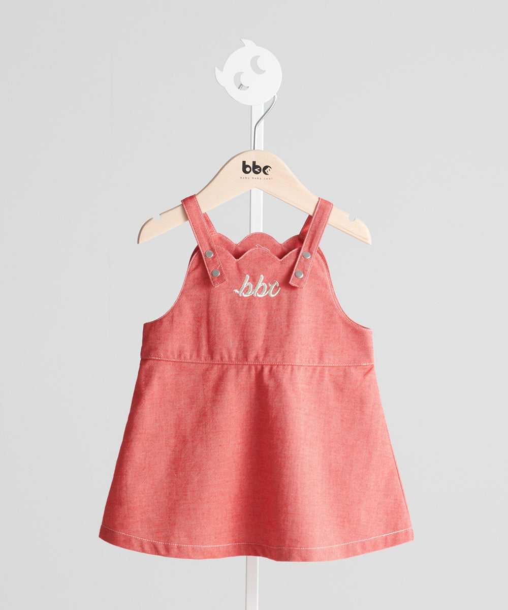 BBC elf embroidered denim suspender skirt